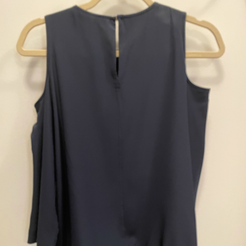 Tibi Cold Shoulder Deep Navy Top - Picture 6 of 9